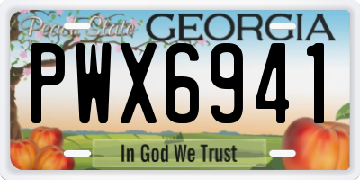 GA license plate PWX6941