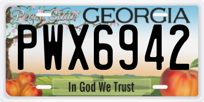 GA license plate PWX6942