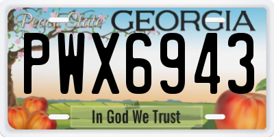 GA license plate PWX6943