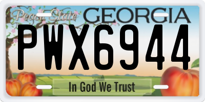GA license plate PWX6944