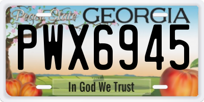GA license plate PWX6945
