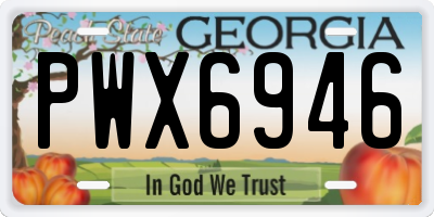 GA license plate PWX6946