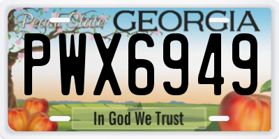 GA license plate PWX6949