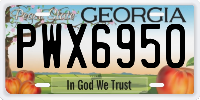 GA license plate PWX6950