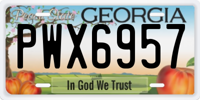 GA license plate PWX6957