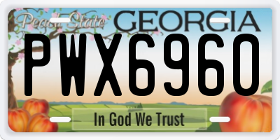 GA license plate PWX6960