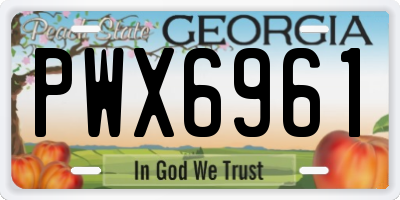GA license plate PWX6961