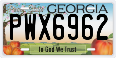 GA license plate PWX6962