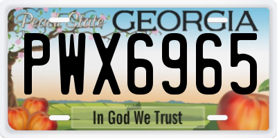 GA license plate PWX6965