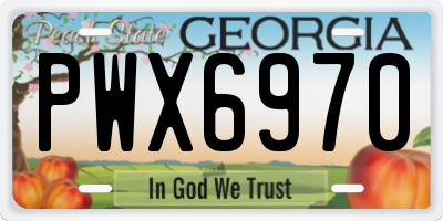GA license plate PWX6970