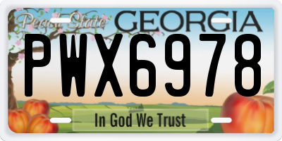 GA license plate PWX6978