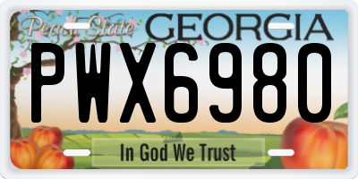 GA license plate PWX6980
