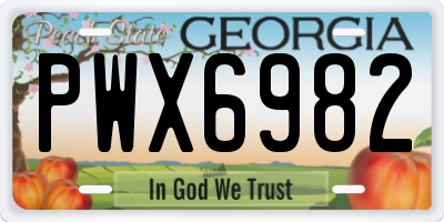 GA license plate PWX6982