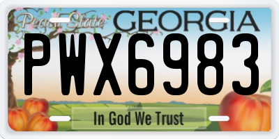 GA license plate PWX6983