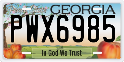 GA license plate PWX6985