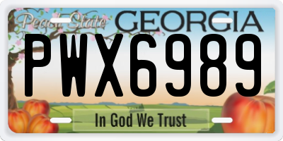 GA license plate PWX6989