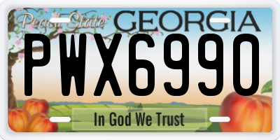 GA license plate PWX6990