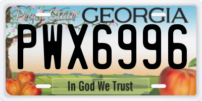 GA license plate PWX6996
