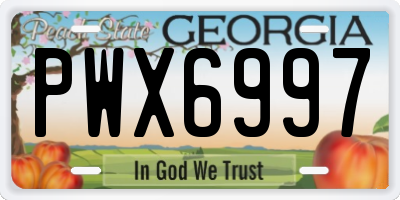 GA license plate PWX6997