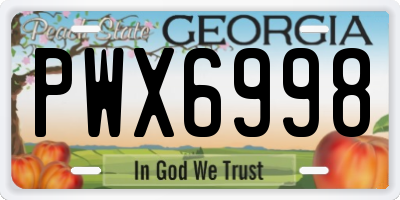 GA license plate PWX6998