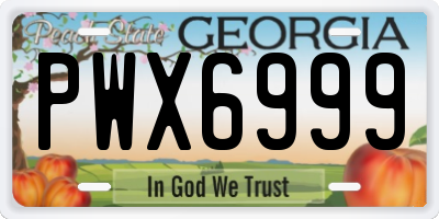 GA license plate PWX6999