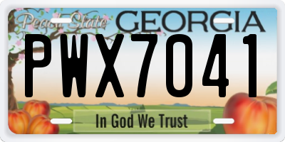GA license plate PWX7041