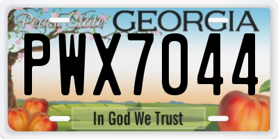 GA license plate PWX7044