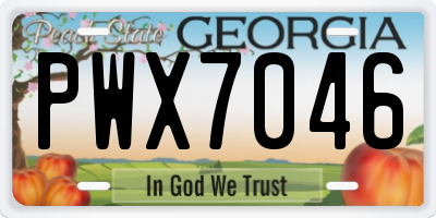 GA license plate PWX7046