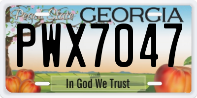 GA license plate PWX7047