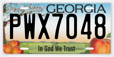 GA license plate PWX7048