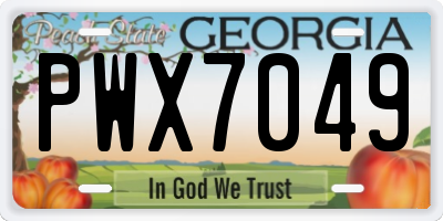 GA license plate PWX7049