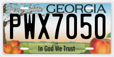 GA license plate PWX7050