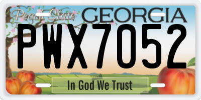 GA license plate PWX7052