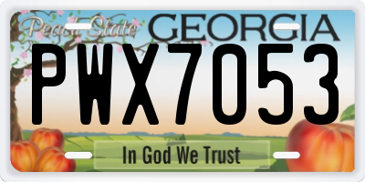 GA license plate PWX7053