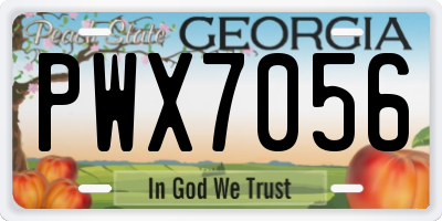 GA license plate PWX7056