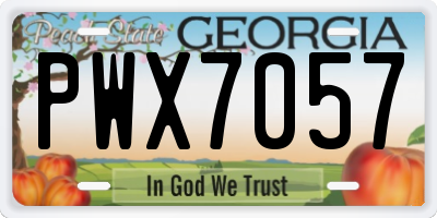 GA license plate PWX7057
