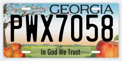 GA license plate PWX7058
