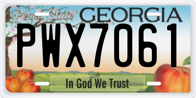 GA license plate PWX7061