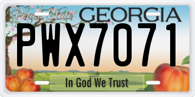 GA license plate PWX7071