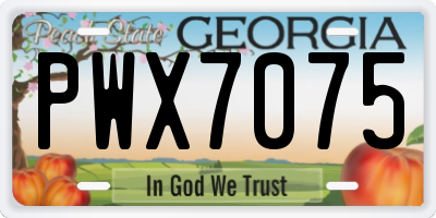 GA license plate PWX7075