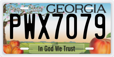 GA license plate PWX7079