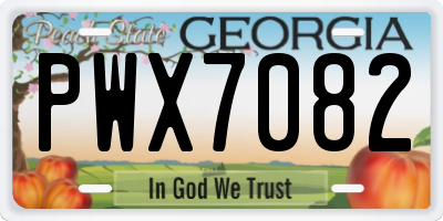 GA license plate PWX7082