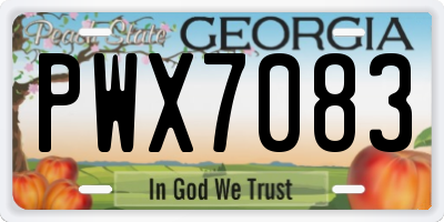GA license plate PWX7083