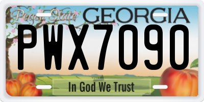 GA license plate PWX7090