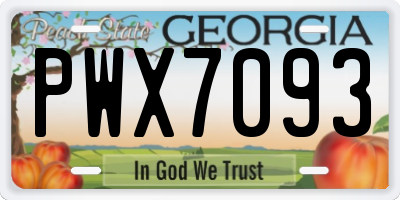GA license plate PWX7093