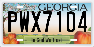GA license plate PWX7104