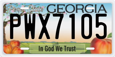 GA license plate PWX7105