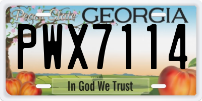 GA license plate PWX7114