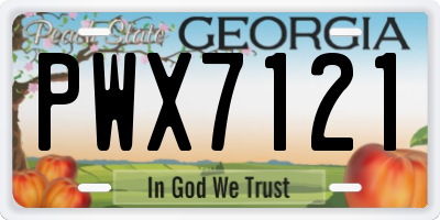 GA license plate PWX7121
