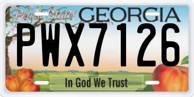 GA license plate PWX7126